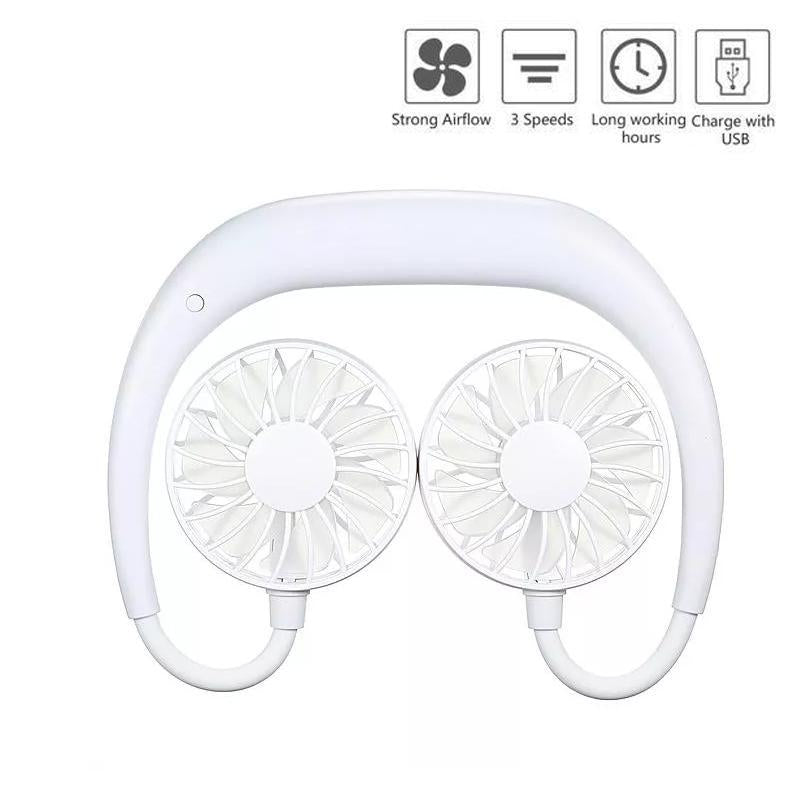 0875 Portable USB Battery Rechargeable Mini Fan - Headphone Design Wearable Neckband Fan 0875 Portable USB Battery Rechargeable Mini Fan - Headphone Design Wearable Neckband Fan